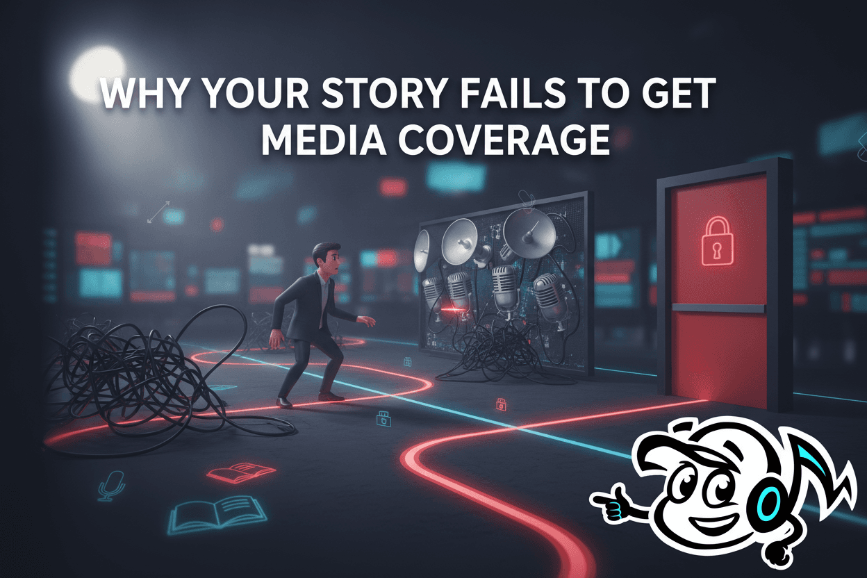 A founder overcoming media coverage pitfalls and PR strategy mistakes to get their story noticed by journalists.