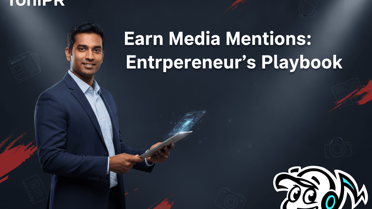Entrepreneur successfully earning media mentions, symbolizing strategic PR and thought leadership