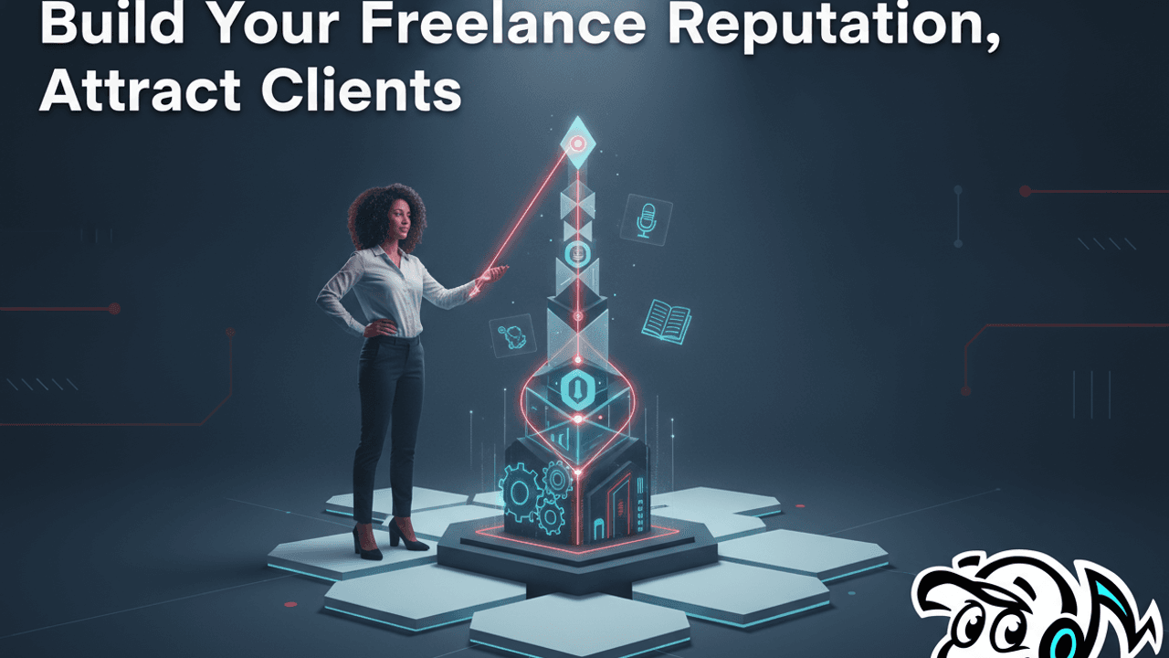 A freelancer building a strong professional reputation, symbolizing trust and expertise in the digital landscape.